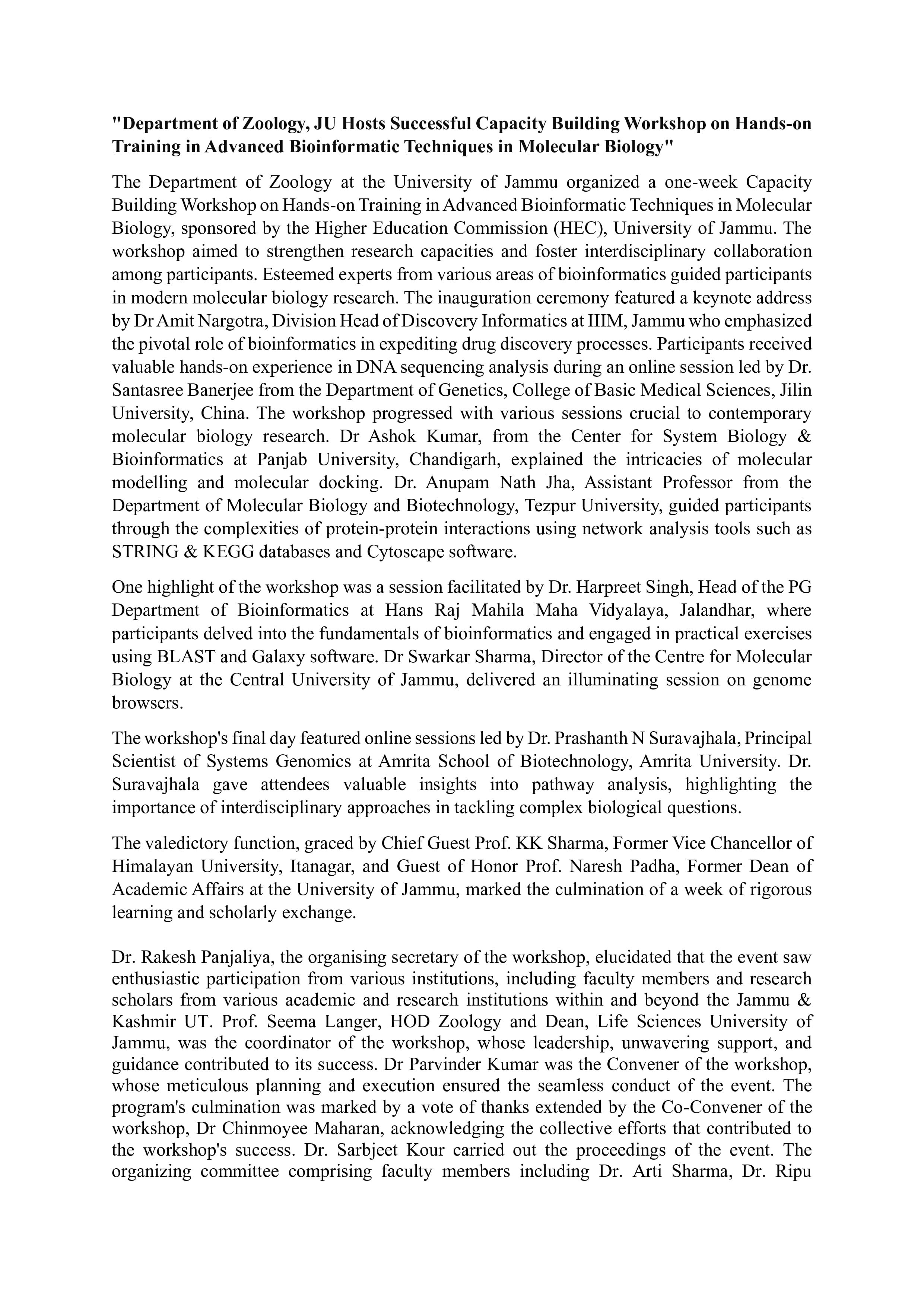capacity building valedictory