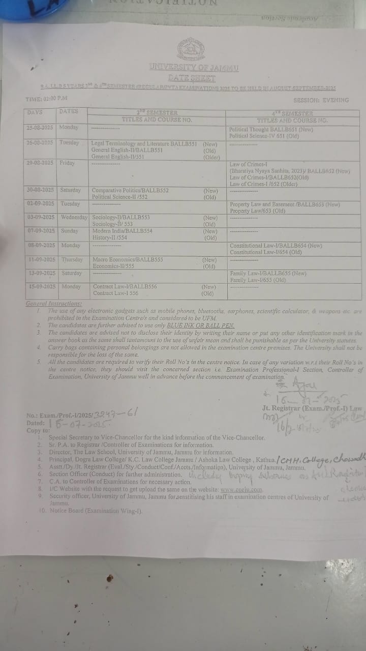date sheet