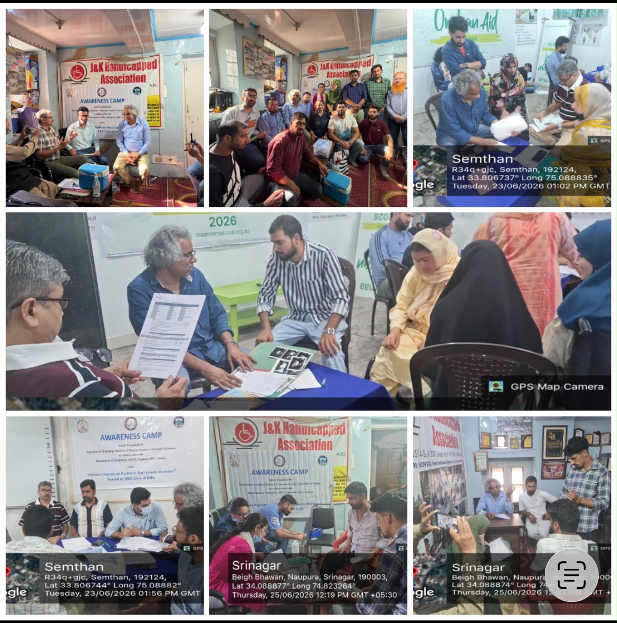Department of Zoology/Institute of Human Genetics, University of Jammu, organises first-of-its-kind Genetic Awareness, Counselling, and Free Genetic Testing Camps in Anantnag and Srinagar